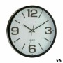 Orologio da Parete Bianco Nero Cristallo Plastica 40 x 5 x 40 cm (6 Unità)