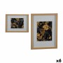 Quadro Dorato Foglia della pianta Truciolare 43 x 32,5 x 3 cm (6 Unità)