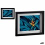 Quadro Foglia della pianta Tropicale Multicolore Legno 22 x 2,5 x 27 cm (12 Unità)