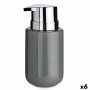 Dispenser di Sapone Grigio Argentato Metallo Ceramica 350 ml (6 Unità)