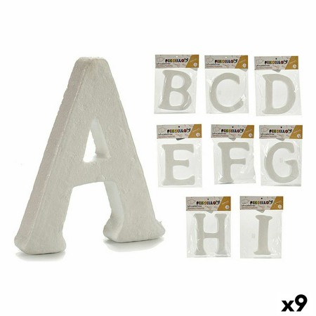 Lettere ABCDEFGHI Bianco polistirene 2 x 23 x 17 cm (9 Unità)