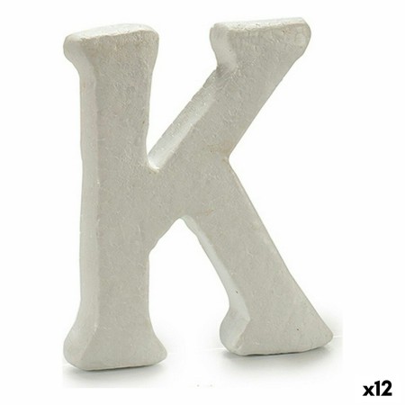 Lettera K Bianco polistirene 1 x 15 x 13,5 cm (12 Unità)