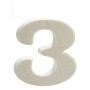 Numeri 3 Bianco polistirene 2 x 15 x 10 cm (12 Unità)