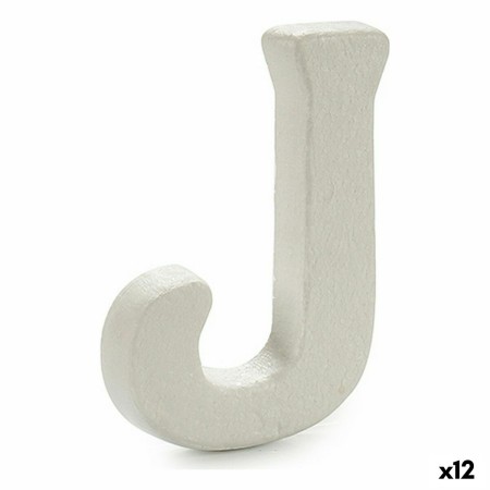 Lettera J Bianco polistirene 1 x 15 x 13,5 cm (12 Unità)