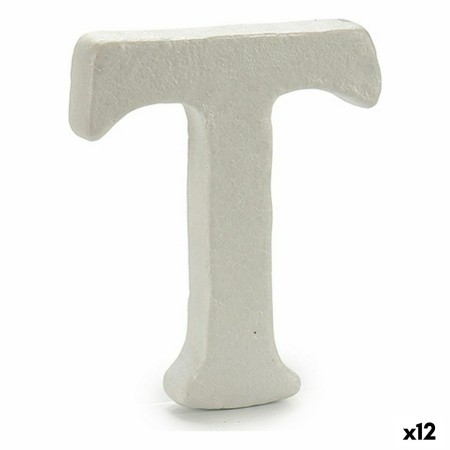 Lettera T Bianco polistirene 1 x 15 x 13,5 cm (12 Unità)