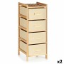 Cassettiera Crema Legno Tessile 34 x 84,5 x 36 cm (2 Unità)