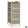 Cassettiera Grigio Legno Tessile 34 x 84,5 x 36 cm (2 Unità)