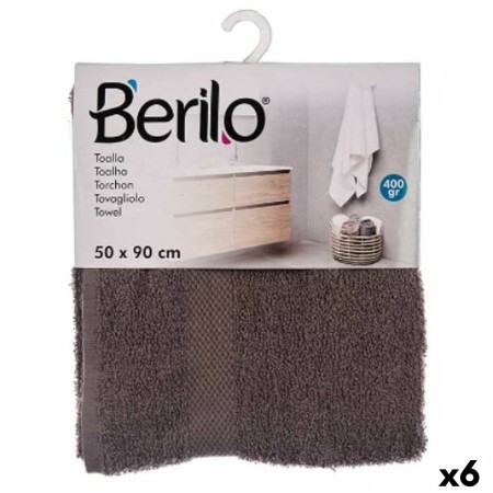 Telo da bagno Grigio 50 x 90 cm (6 Unità)