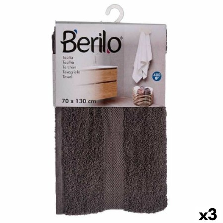 Telo da bagno Grigio 70 x 130 cm (3 Unità)