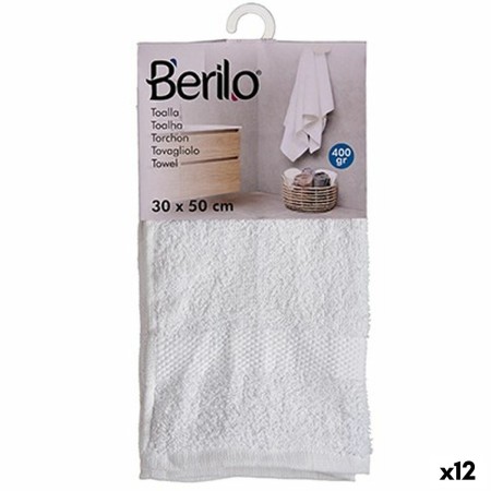 Telo da bagno Bianco 30 x 50 cm (12 Unità)