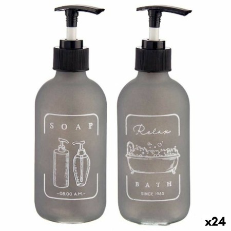 Dispenser di Sapone Grigio Vetro polipropilene 250 ml (24 Unità)