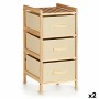 Cassettiera Crema Legno Tessile 36 x 66 x 34 cm (2 Unità)