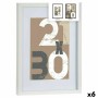 Portafoto da Parete Bianco Vetro Legno MDF 32,5 x 2,5 x 42,5 cm (6 Unità)