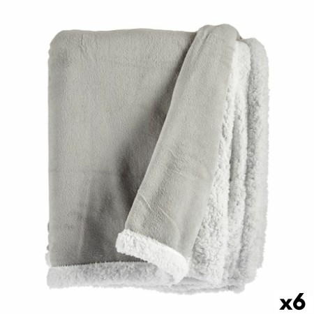 Coperta Bianco Grigio chiaro 130 x 1 x 170 cm (6 Unità)