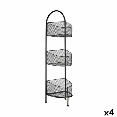 Scaffale Nero Metallo 21,2 x 97 x 28,5 cm (4 Unità)