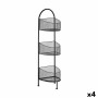 Scaffale Nero Metallo 21,2 x 97 x 28,5 cm (4 Unità)