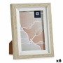 Cornice Portafoto 13,5 x 18,8 x 2 cm Cristallo Beige Bianco Plastica (6 Unità)