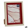 Cornice Portafoto 17 x 2 x 21,8 cm Cristallo Rosso Legno Marrone Plastica (6 Unità)