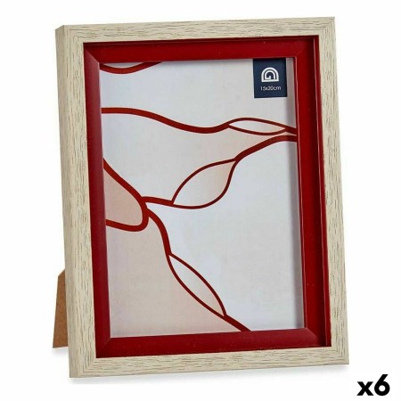 Cornice Portafoto 18,8 x 2 x 24 cm Cristallo Rosso Legno Marrone Plastica (6 Unità)