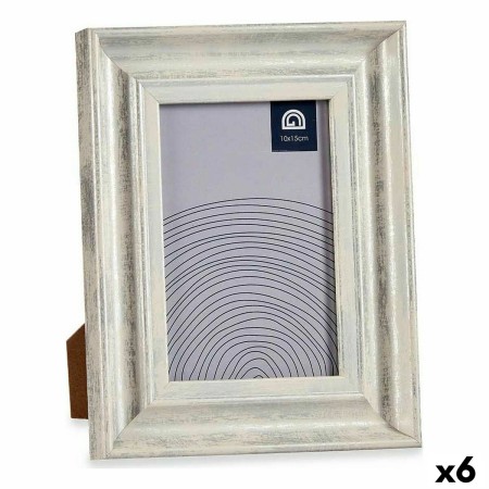 Cornice Portafoto 16,2 x 2 x 21 cm Cristallo Argentato Legno Marrone Plastica (6 Unità)