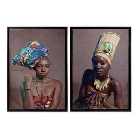 Quadro DKD Home Decor African Art Coloniale Africana (65 x 3,5 x 90 cm) (2 Unità)