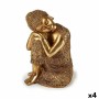 Statua Decorativa Buddha Seduto Dorato 20 x 30 x 20 cm (4 Unità)