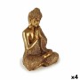 Statua Decorativa Buddha Seduto Dorato 17 x 33 x 23 cm (4 Unità)