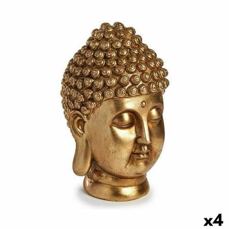 Statua Decorativa Buddha Testa Dorato 14 x 26 x 17 cm (4 Unità)