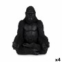 Statua Decorativa Gorilla Yoga Nero 19 x 26,5 x 22 cm (4 Unità)