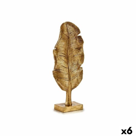 Statua Decorativa Foglia della pianta Dorato 8 x 43,5 x 17 cm (6 Unità)