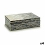 Scatola Decorativa Grigio Madreperla Truciolare 15,2 x 7,2 x 25 cm (4 Unità)