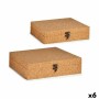 Set di Scatole Decorative Marrone Sughero Legno MDF (6 Unità)