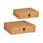 Set di Scatole Decorative Marrone Sughero Legno MDF (6 Unità)