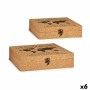 Set di Scatole Decorative Mappamondo Marrone Sughero Legno MDF (6 Unità)