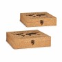 Set di Scatole Decorative Mappamondo Marrone Sughero Legno MDF (6 Unità)