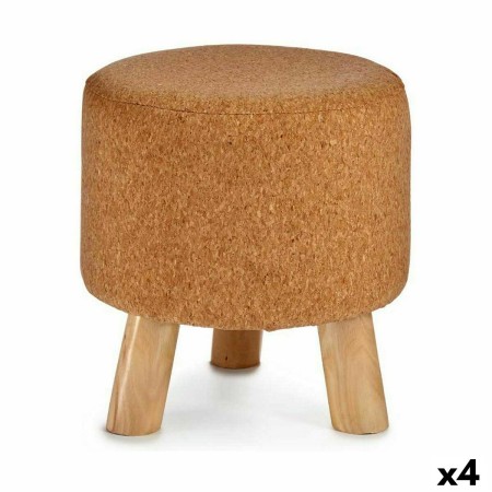 Puff Marrone Sughero Legno MDF 28 x 28 x 28 cm (4 Unità)