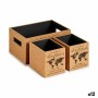 Set di Scatole Decorative Marrone Sughero Legno MDF (12 Unità)