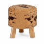 Puff Mappamondo Marrone Sughero Legno MDF 28 x 28 x 28 cm (4 Unità)