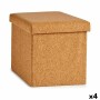 Scatola Decorativa Pieghevole Marrone Sughero Legno MDF 31 x 31 x 31 cm (4 Unità)