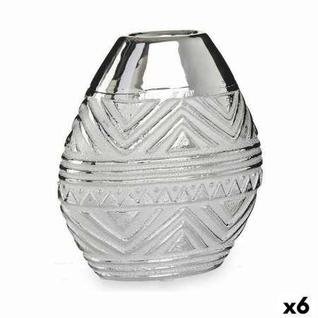 Vaso Larghezza Argentato Ceramica 8 x 19,5 x 17,5 cm (6 Unità)