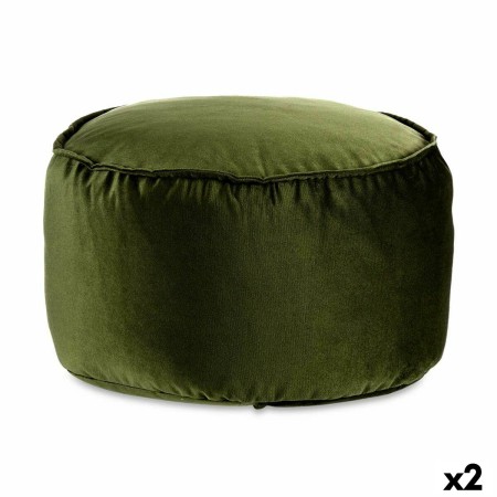 Puff Velluto Verde 60 x 39 x 60 cm (2 Unità)