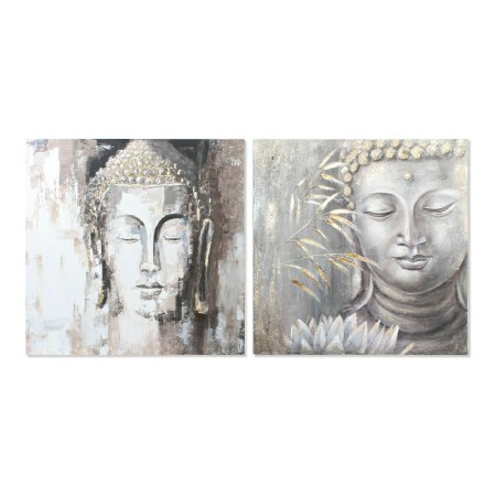 Quadro DKD Home Decor Buda Buddha Orientale (100 x 3,8 x 100 cm) (2 Unità)