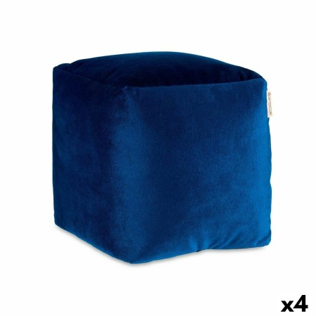 Puff Velluto Azzurro 30 x 30 x 30 cm (4 Unità)