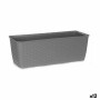 Vaso rettangolare da Balcone Stefanplast Grigio Plastica 15,5 x 13,5 x 39 cm (12 Unità)