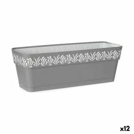 Vaso Autoirrigante Stefanplast Gaia Grigio Plastica 49,5 x 17 x 19 cm (12 Unità)