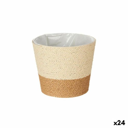 Vaso Marrone Corda Plastica 19,5 x 17,5 x 19,5 cm (24 Unità)