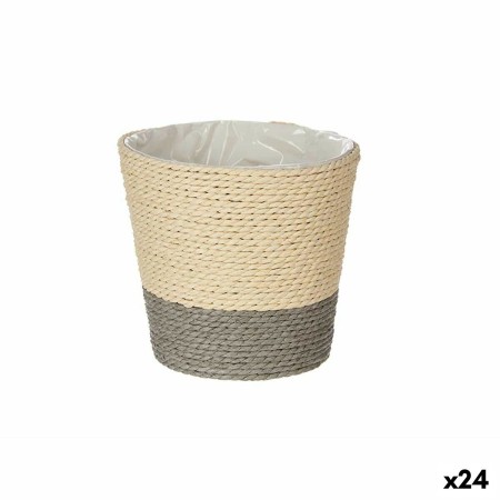 Vaso Grigio Corda Plastica 14 x 12,5 x 14 cm (24 Unità)