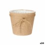 Vaso Fiocco Marrone Stoffa 19,5 x 17,5 x 19,5 cm (24 Unità)