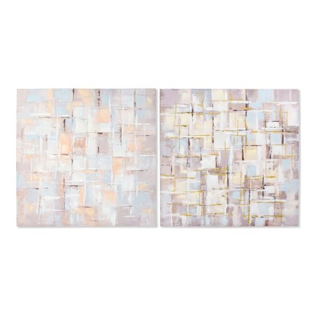 Quadro DKD Home Decor Squares Tela Astratto Moderno (100 x 3 x 100 cm) (2 Unità)