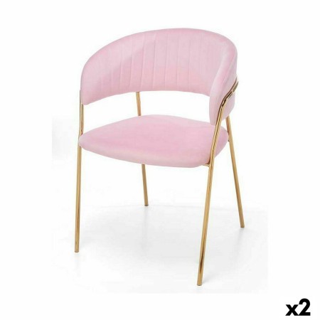 Sedia Rosa Dorato 49 x 80,5 x 53 cm (2 Unità)